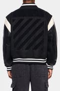 L/AB C/O OFF-WHITE Off Varsity Wool & Leather Jacket