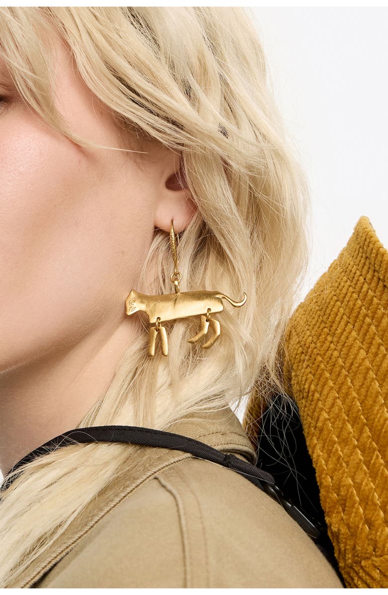 Bimba y Lola Metal Motif Hook Earrings, Alternate, color,