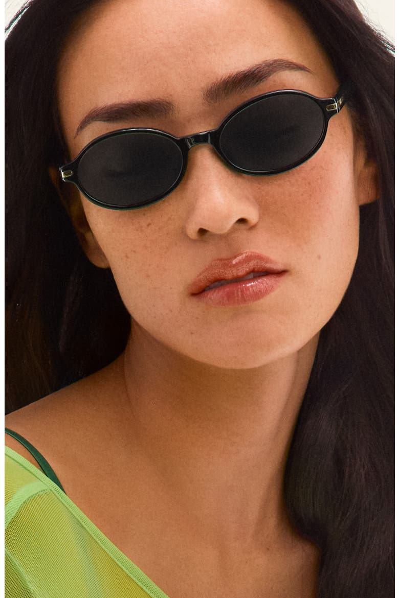 Nevermind 54mm Round Sunglasses, Alternate, color, BLACK/ SMOKE