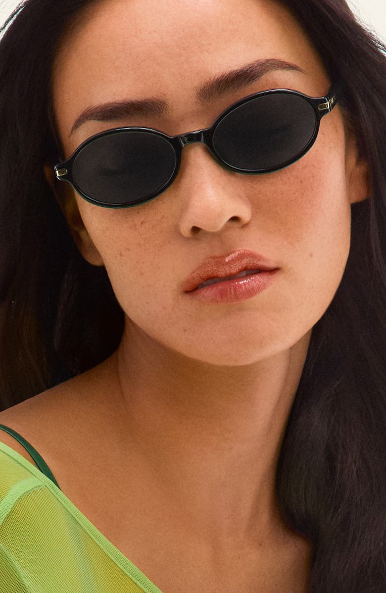 QUAY Nevermind 54mm Round Sunglasses, Alternate, color, Black/ Smoke