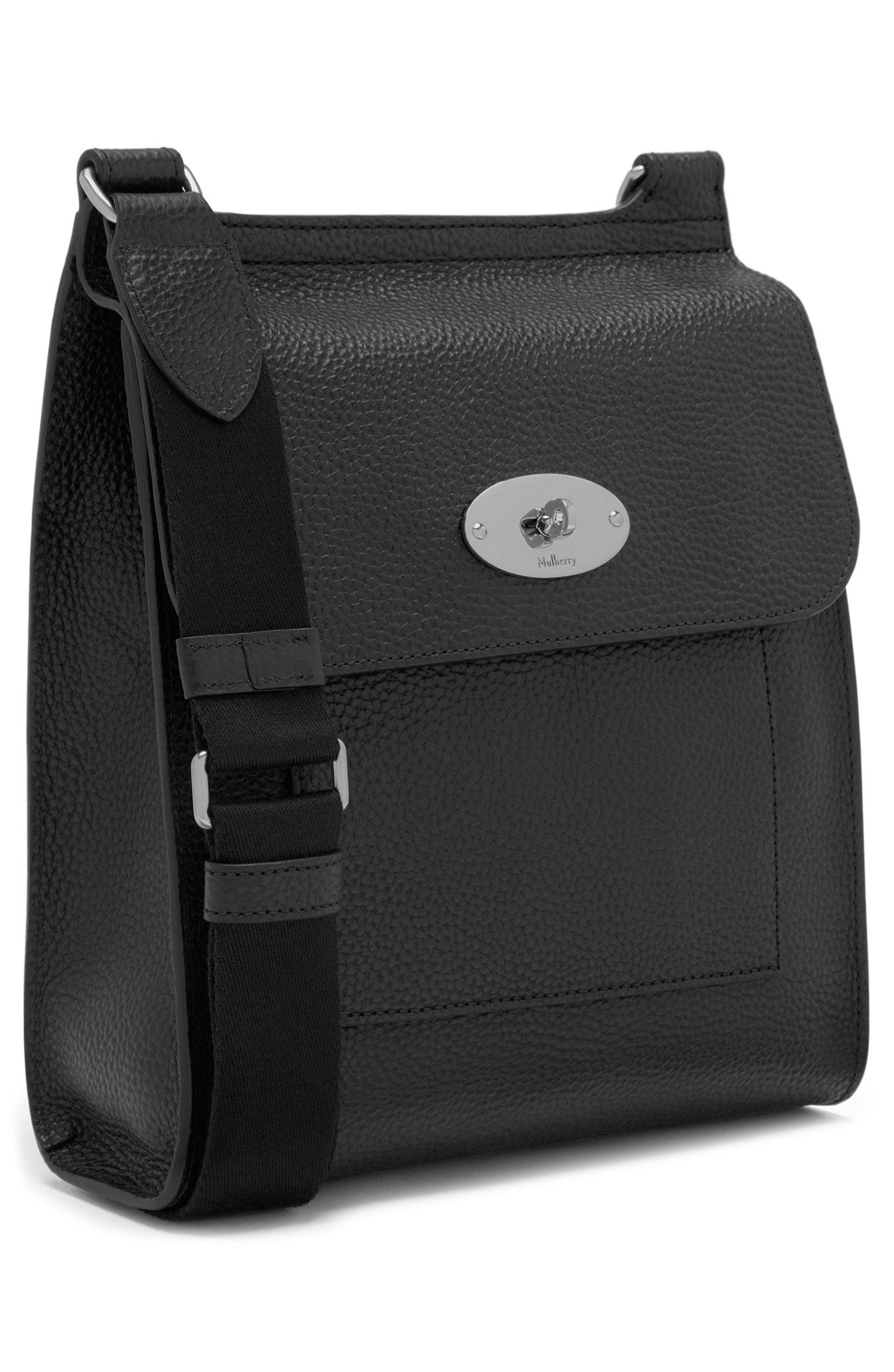 Mulberry Small Anthony Classic Grain Leather Satchel, Alternate, color, Black