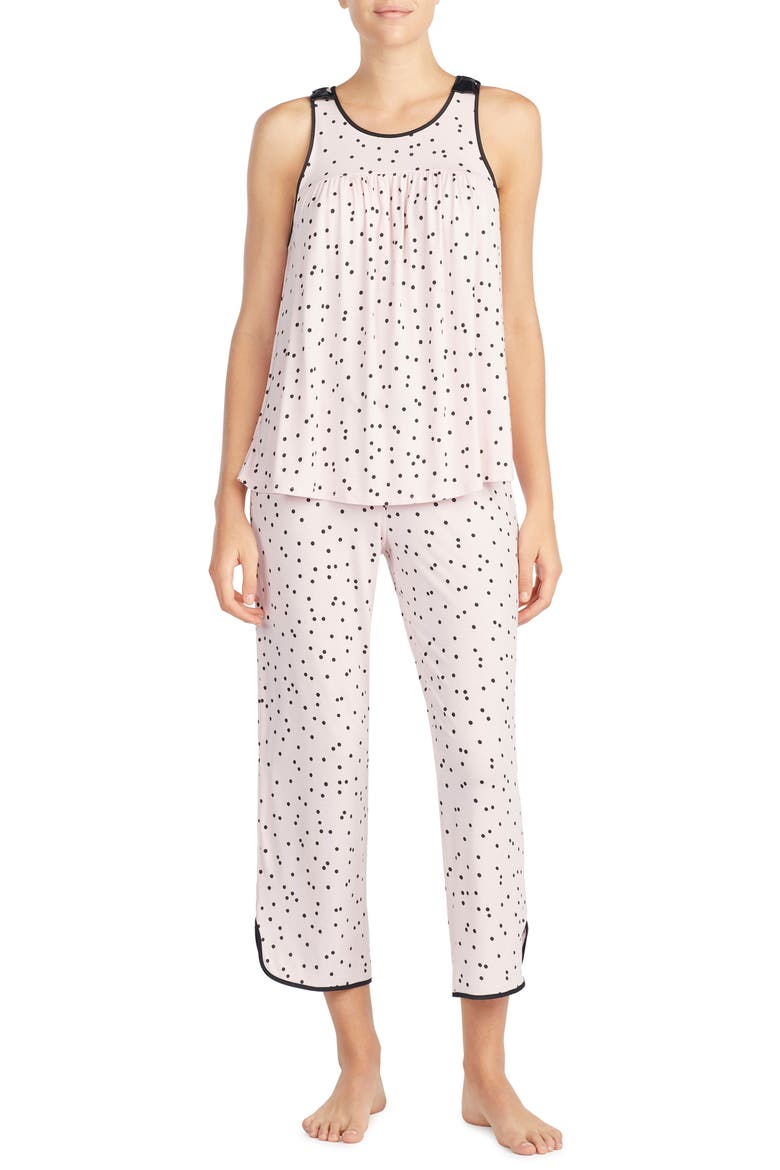 crop jersey pajamas, Main, color, PINK DOT
