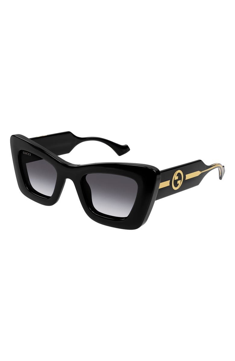 Gucci 49mm Small Gradient Cat Eye Sunglasses, Alternate, color, 