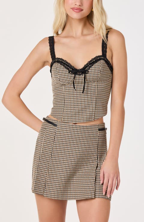 Lace Trim Corset Top