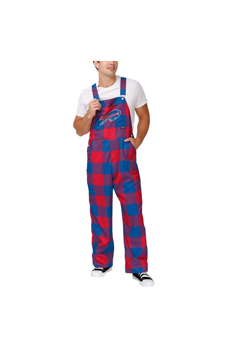 FOCO Men's FOCO  Royal Buffalo Bills Big Logo Plaid Overalls, Main, color, 