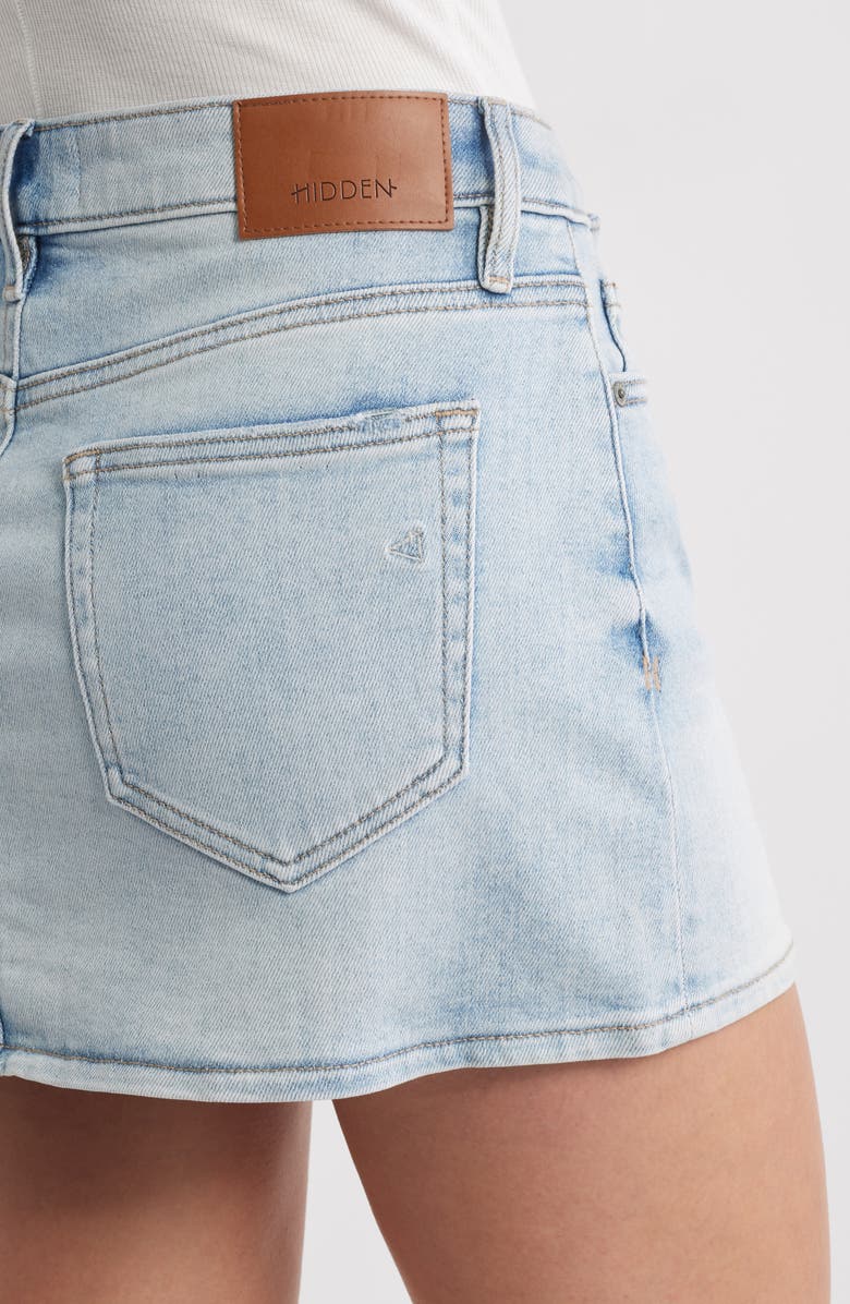 HIDDEN JEANS Micro Denim Miniskirt, Alternate, color, Medium Wash
