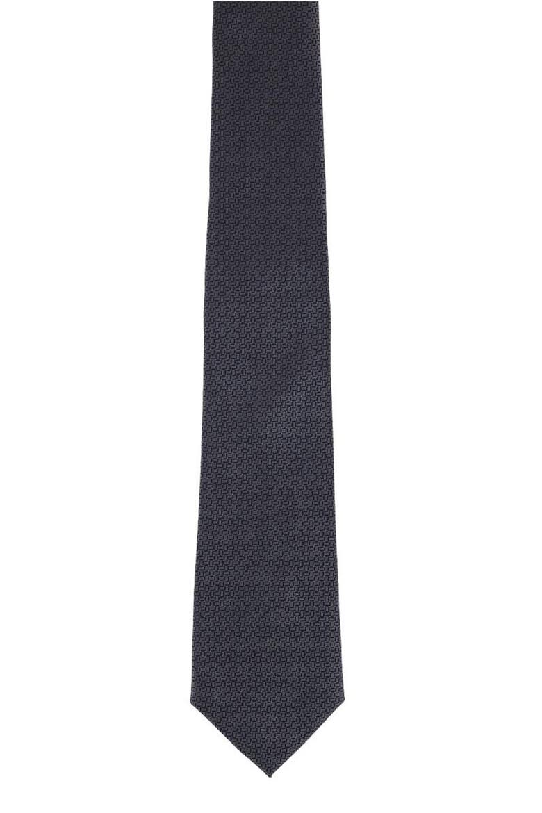 The Monte Bello Interlocked X-Long Silk Tie, Alternate, color, BLACK