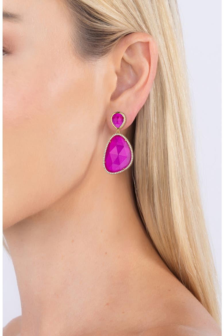 Anya Purple Drop Earrings, Alternate, color, PURPLE