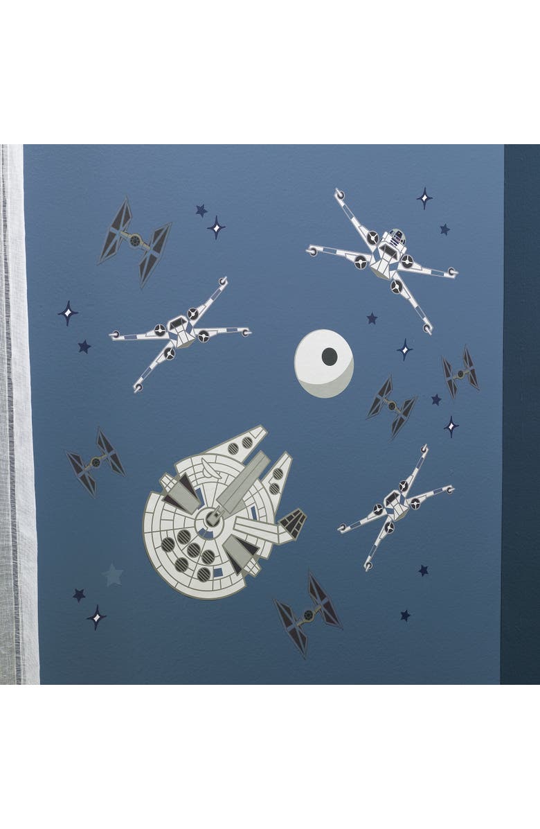 Lambs & Ivy Star Wars Squadron X-Wing/Tie Fighter/Millennium Falcon Wall Decals, Alternate, color, Gray