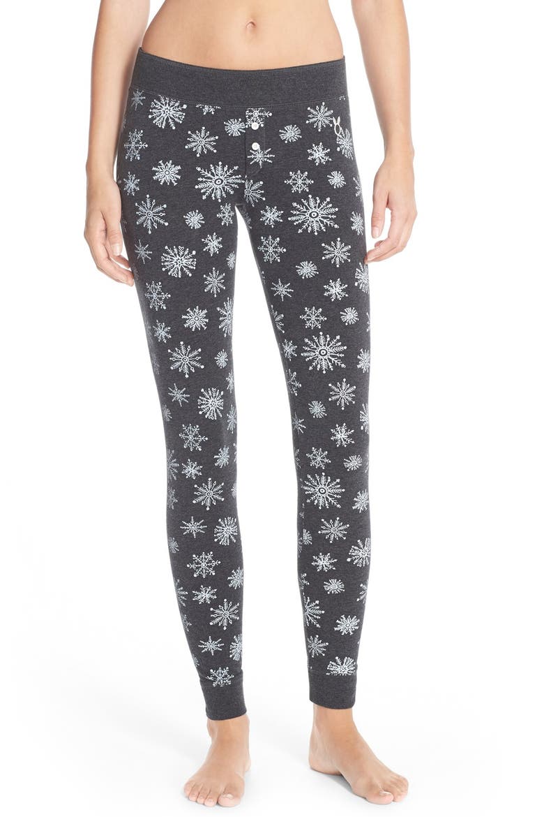 Holiday Print Leggings, Main, color, CHARCOAL SNOWFLAKE