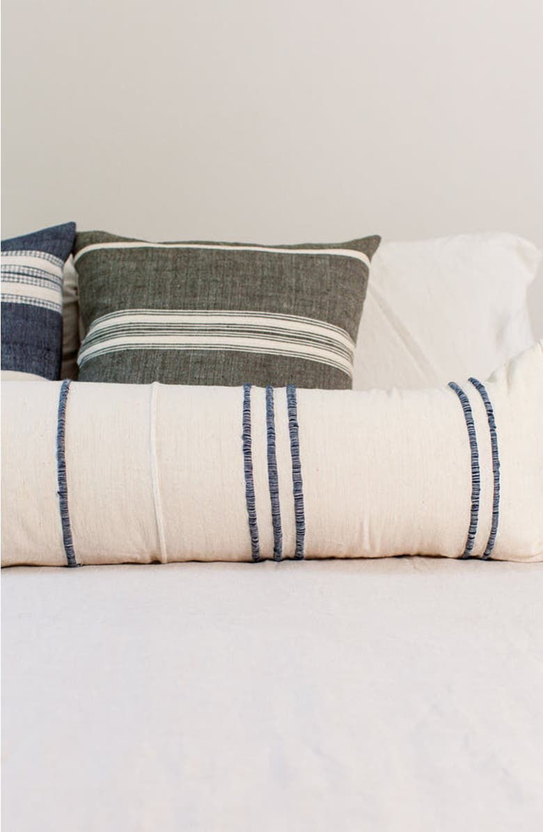 Creative Women Ribbons Lumbar Pillow Cover, Alternate, color, Navy