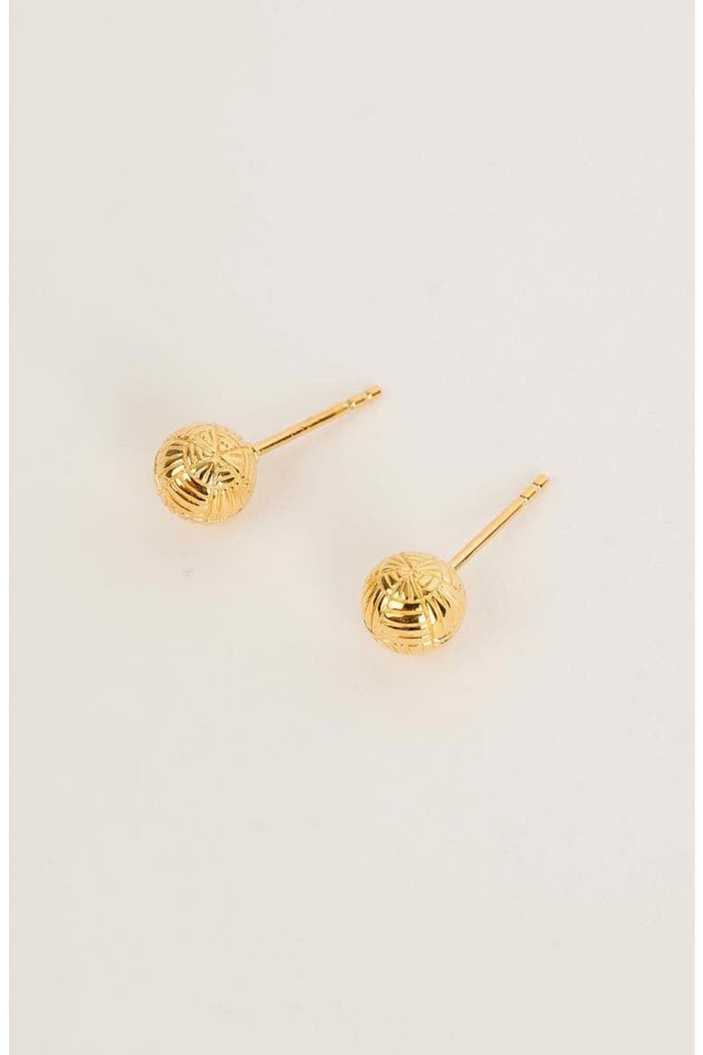 Woven Ball Stud Earrings, Main, color, Gold