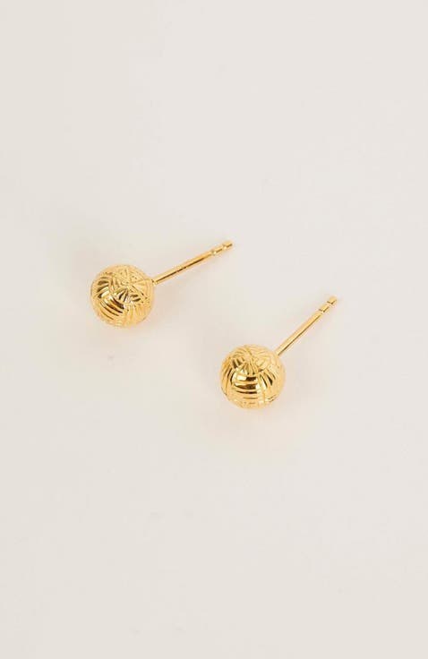 Woven Ball Stud Earrings