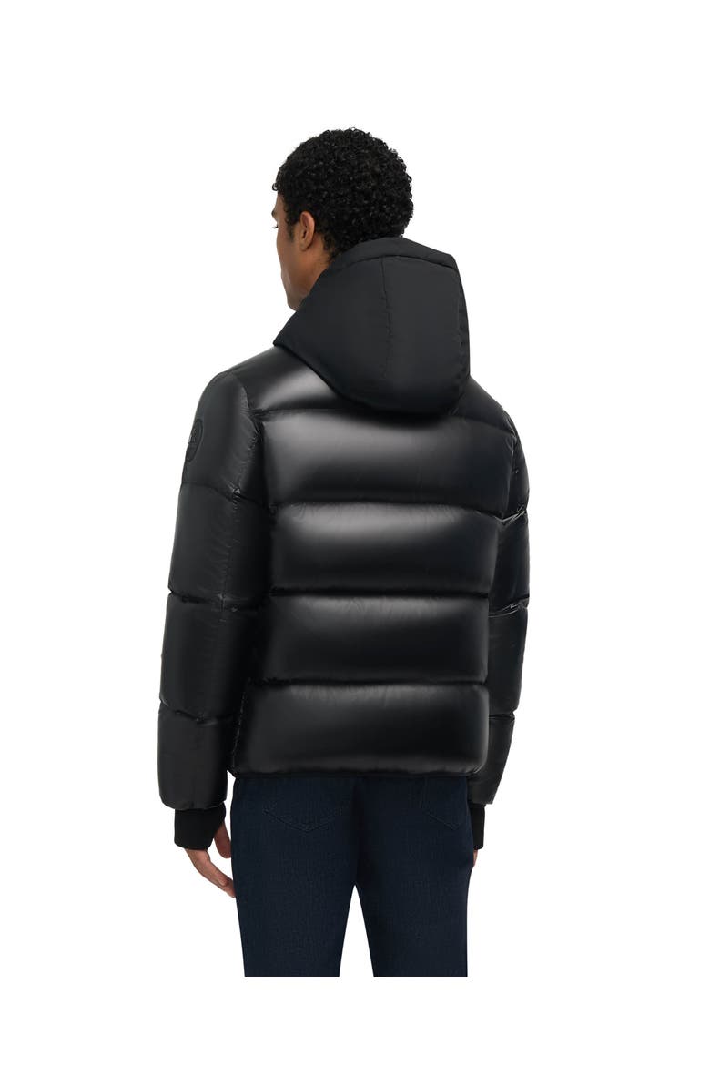 Rikuto Boxy Channel Quilted Puffer with Fixed Hood, Alternate, color, Black