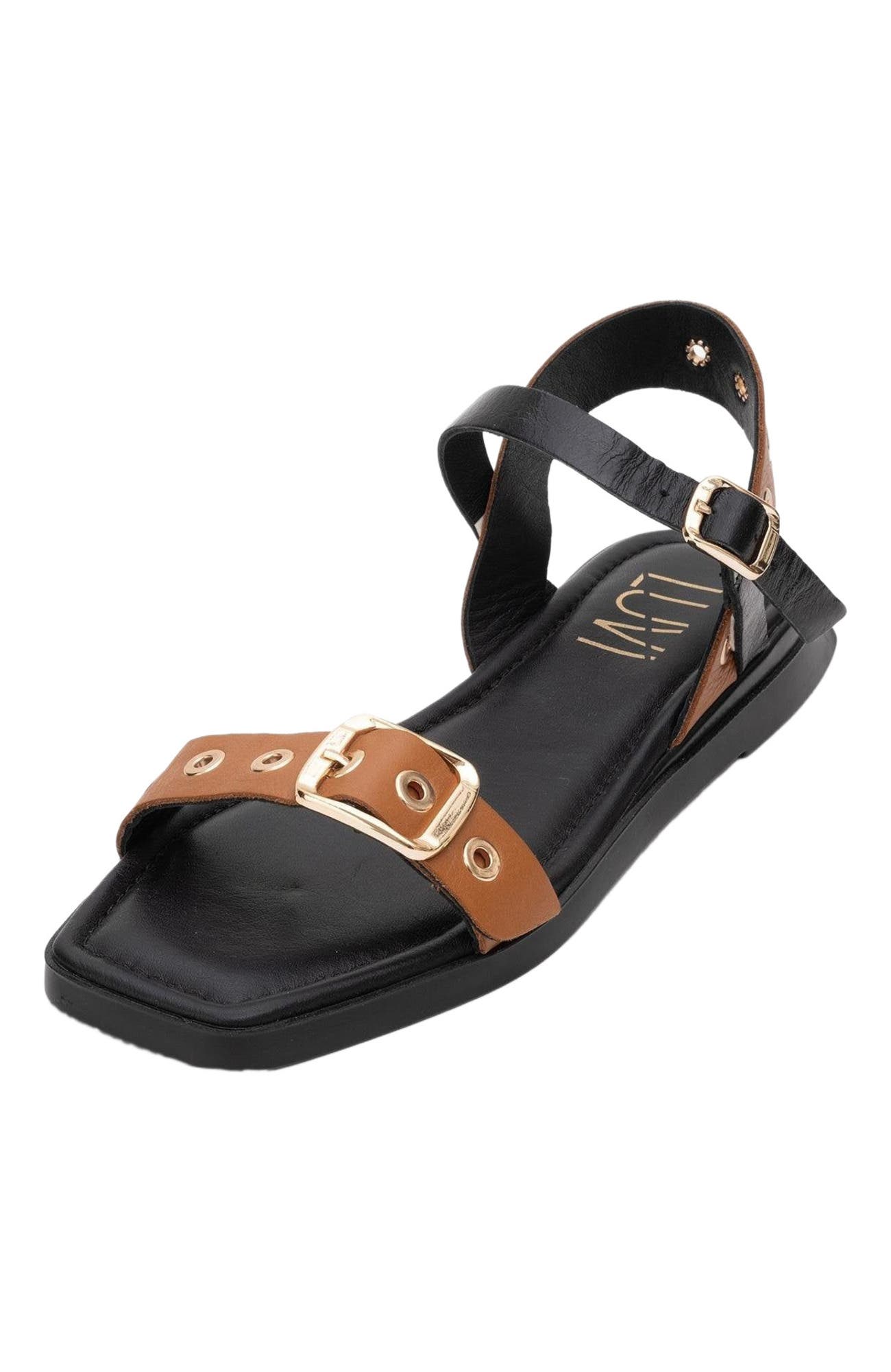 Forever & Always Shoes Mozes Leather Sandal, Alternate, color, Cognac Brown Leather