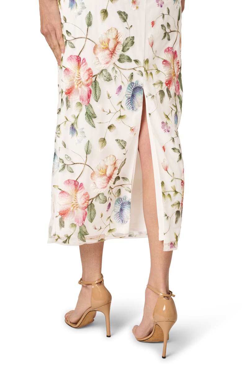 Adrianna Papell Strapless Column Gown, Alternate, color, Ivory Multi