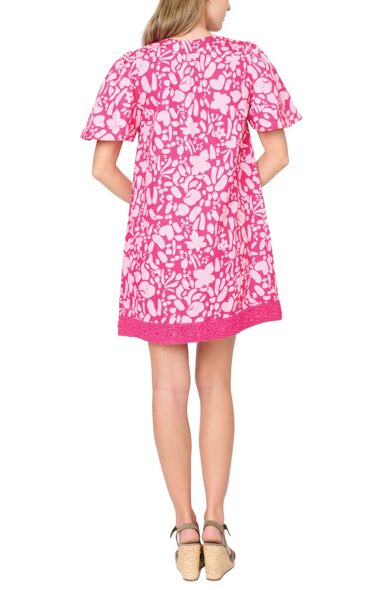 GIBSONLOOK Lace Trim Floral Cabana Dress, Alternate, color, Pink Potager Print
