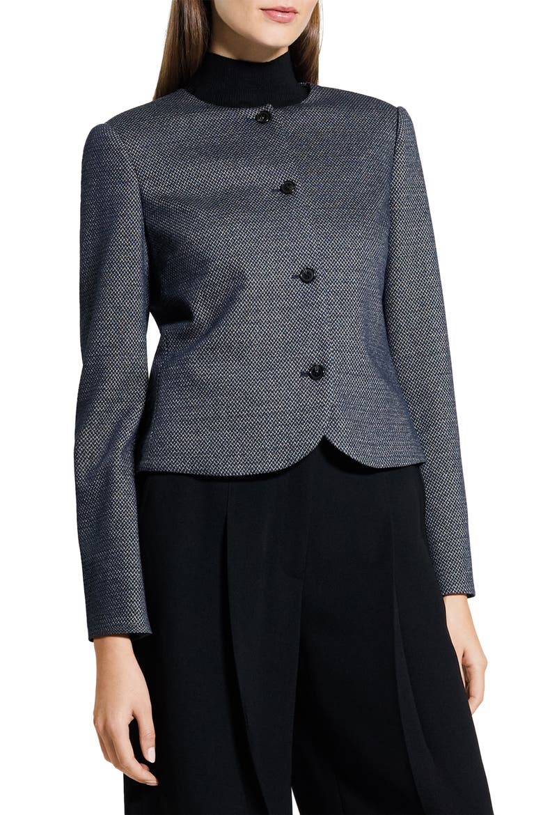 Clean Herringbone Jacket, Alternate, color, NAVY MULTI - G2S