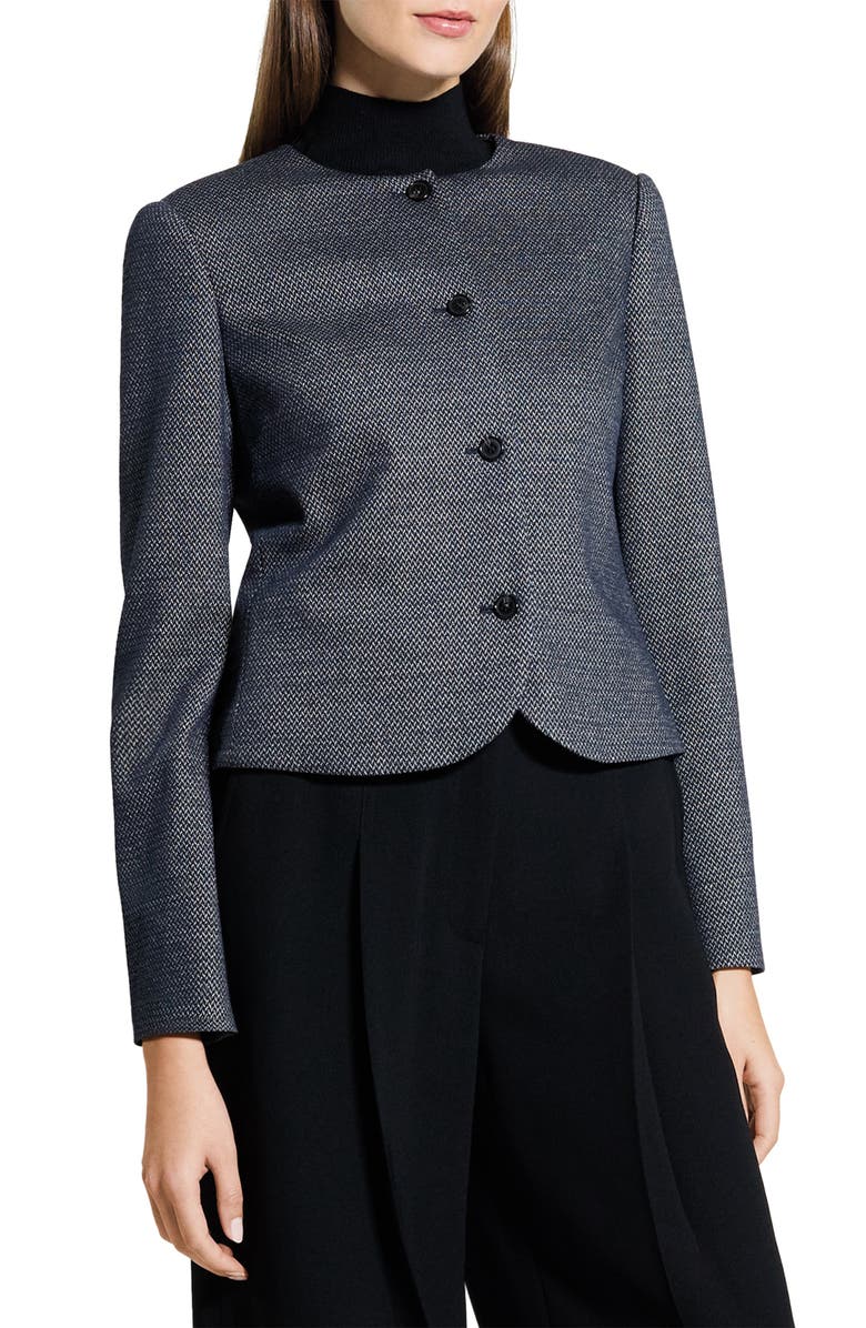 Theory Clean Herringbone Jacket, Alternate, color, Navy Multi - G2s