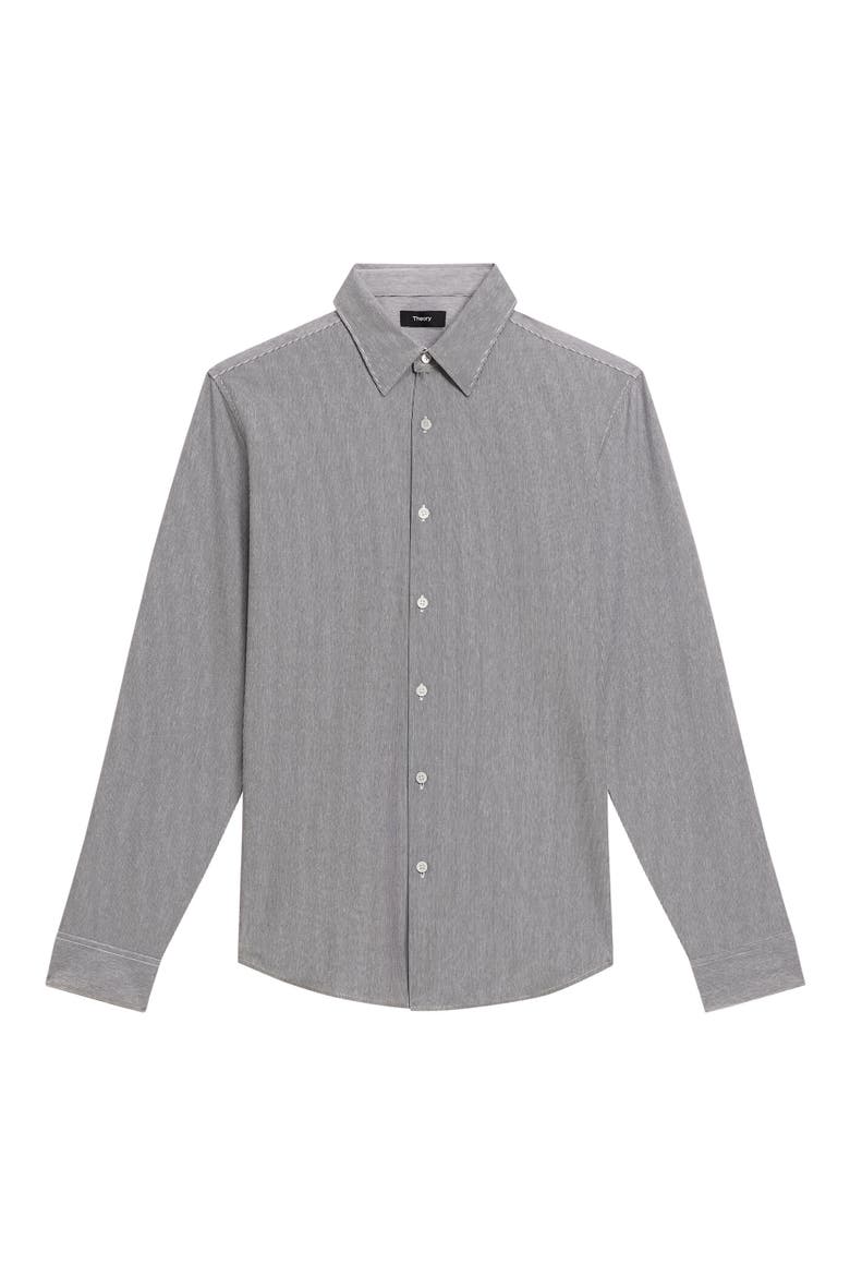 Sylvain Pinstripe Button-Up Shirt, Alternate, color, VAPOR MELANGE