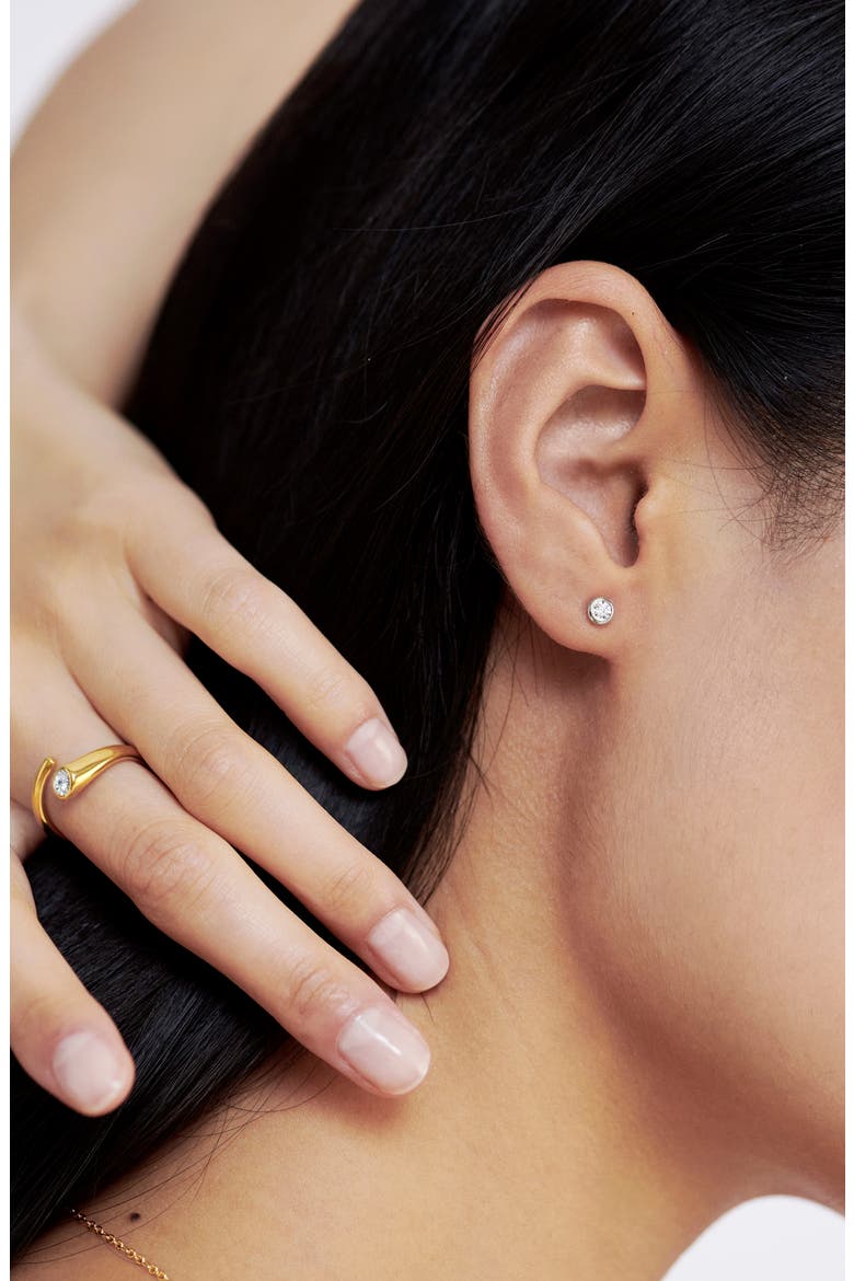 Essential Lab-Grown Diamond Solitaire Stud Earrings, Alternate, color, 18K GOLD VERMEIL
