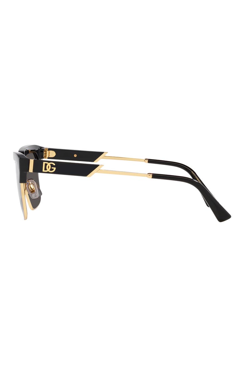 55mm Square Sunglasses, Alternate, color, BLACK