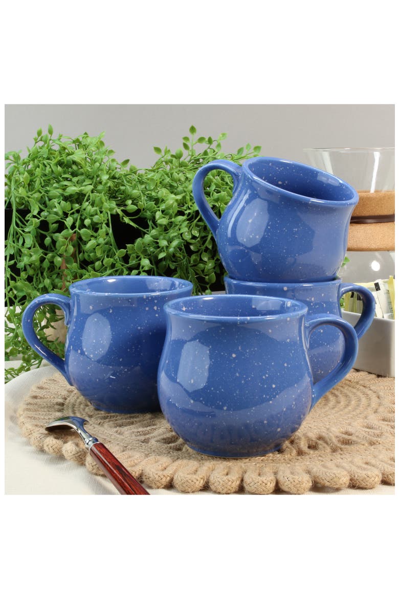 Set of 4 Belly Speckle Mugs, Alternate, color, BLUE