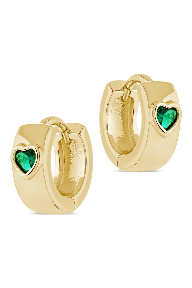 Signet Huggie Hoop Earrings, Alternate, color, GOLD