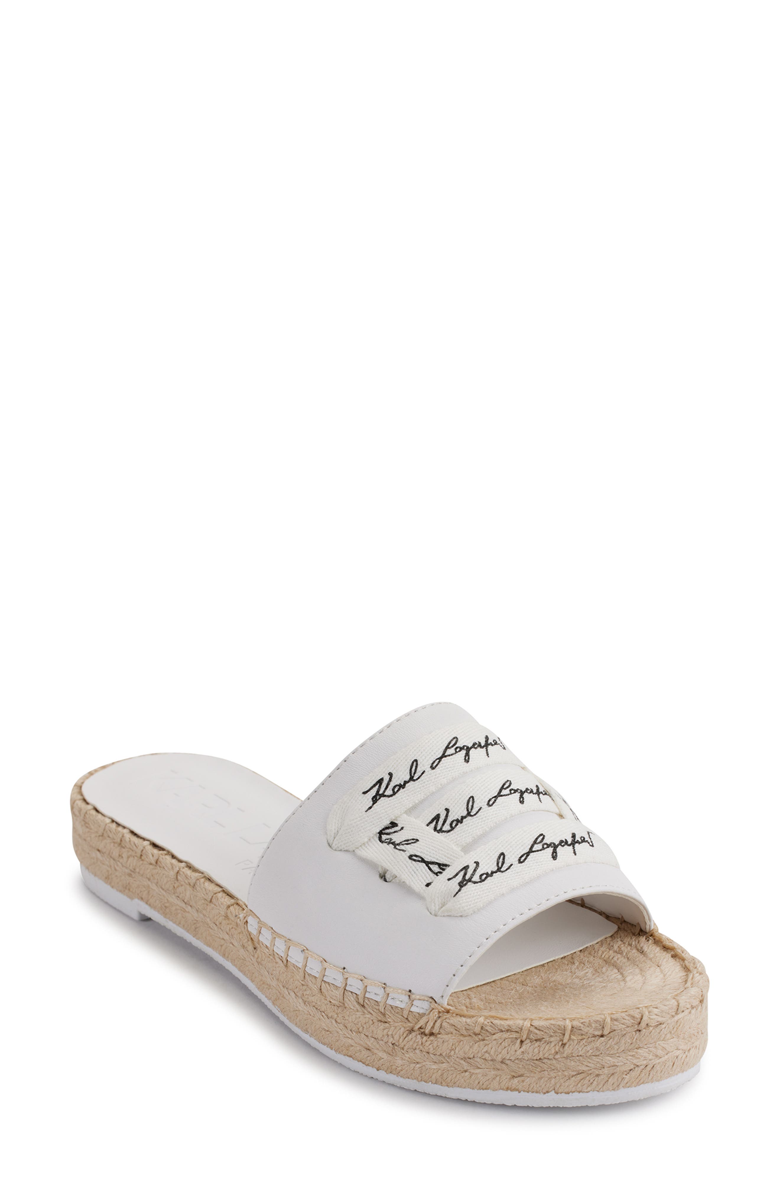 KARL LAGERFELD PARIS Logo Embroidery Platform Espadrille, Main, color, 