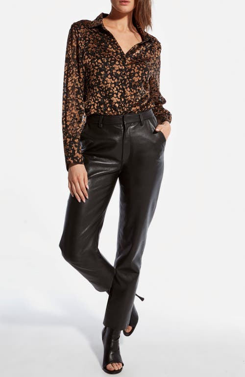 As By Df Sasha Semi-sheer Button-front Blouse In Black