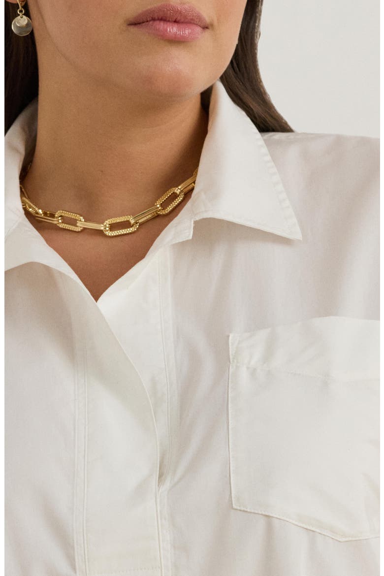 Stachee Popover Cotton Broadcloth Shirt, Alternate, color, WHITE