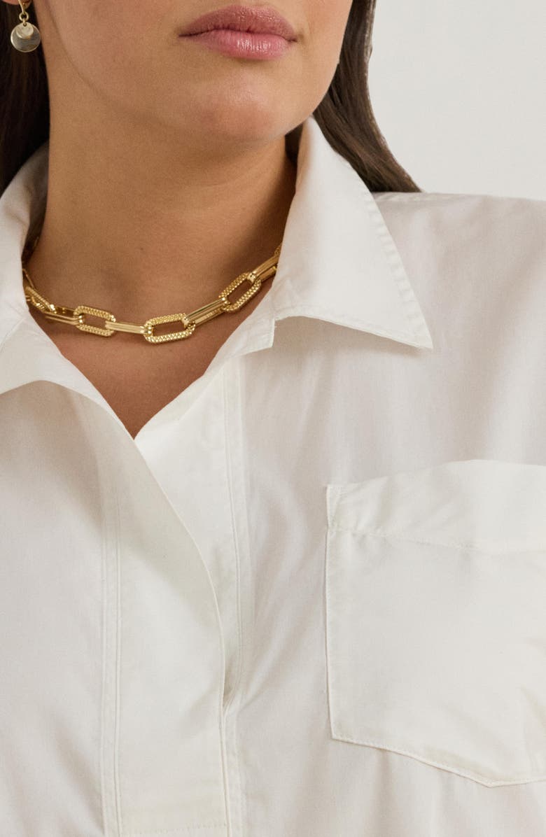 Lauren Ralph Lauren Stachee Popover Cotton Broadcloth Shirt, Alternate, color, White