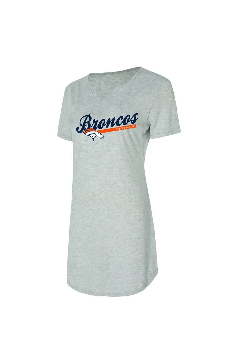 CONCEPTS SPORT Women's Concepts Sport Gray Denver Broncos Petition Knit Nightshirt, Alternate, color, 