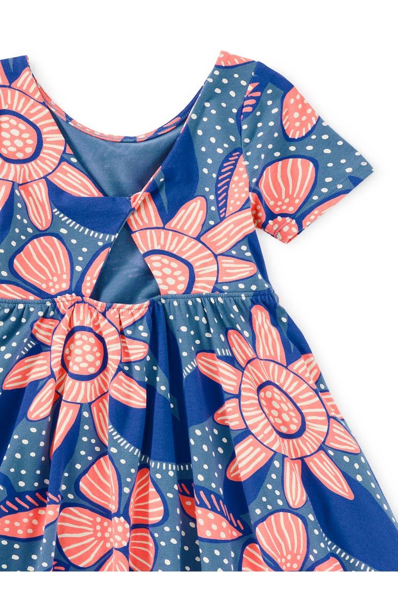 Tea Collection Twist Back Ballet Dress, Alternate, color, Oversized Dot Floral