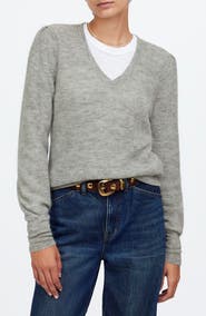 Madewell Deep V-Neck Alpaca Blend Sweater