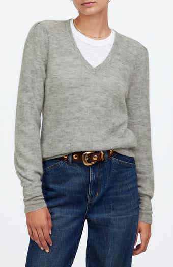 Madewell Deep V-Neck Alpaca Blend Sweater