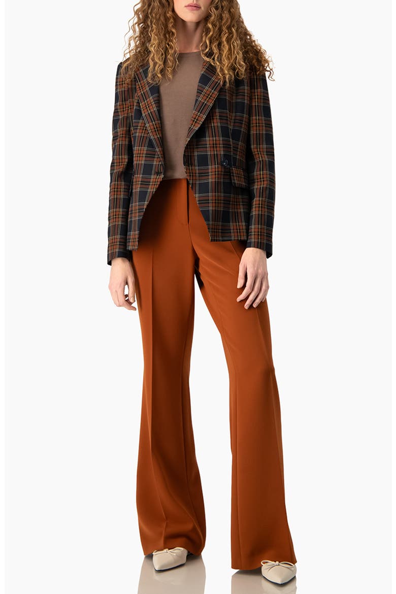Plaid Geometric Double-Breasted Blazer, Alternate, color, Navy Blue