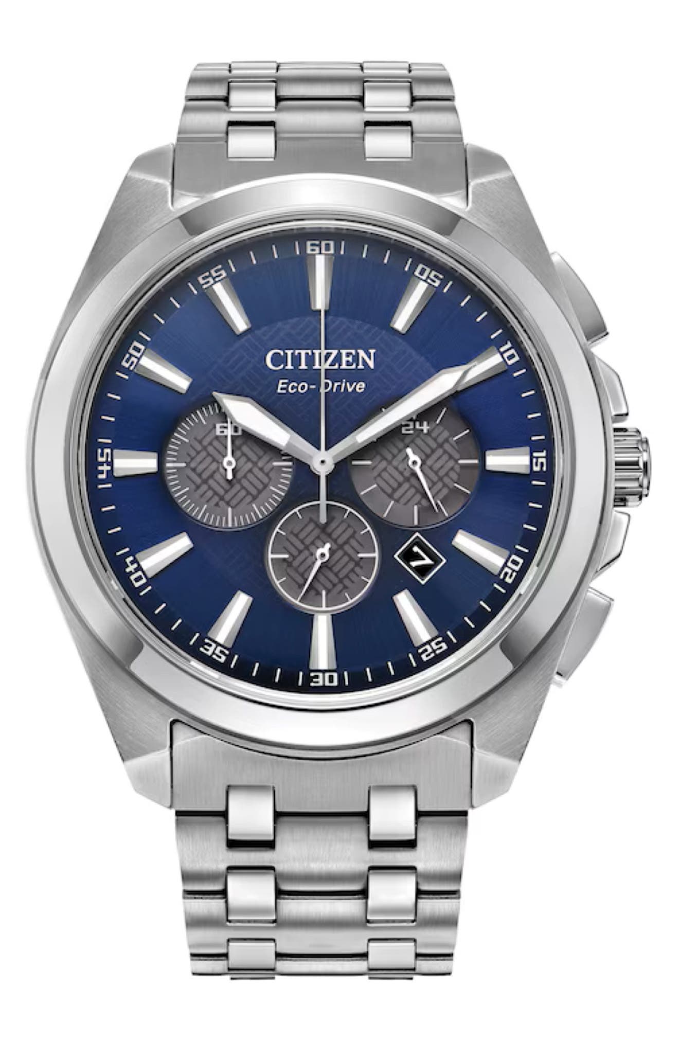 Citizen Men's Eco-Drive Carson Chronograph Watch – Stainless Steel, Sapphire Crystal, 100m Water Resistant