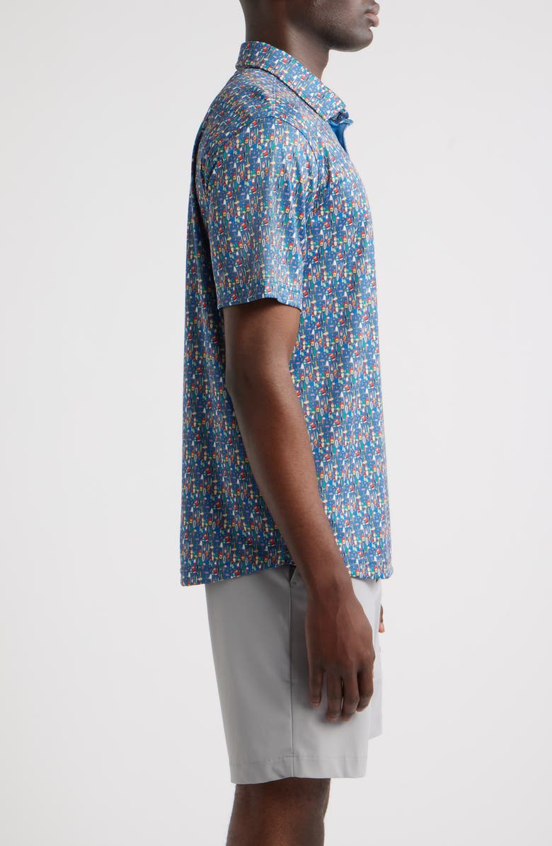 Swannies O'Leary Bobber Print Performance Golf Polo, Alternate, color, Blue