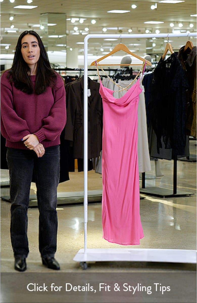 Khaleesi Open Back Cotton Blend Slip Midi Dress, sales video thumbnail