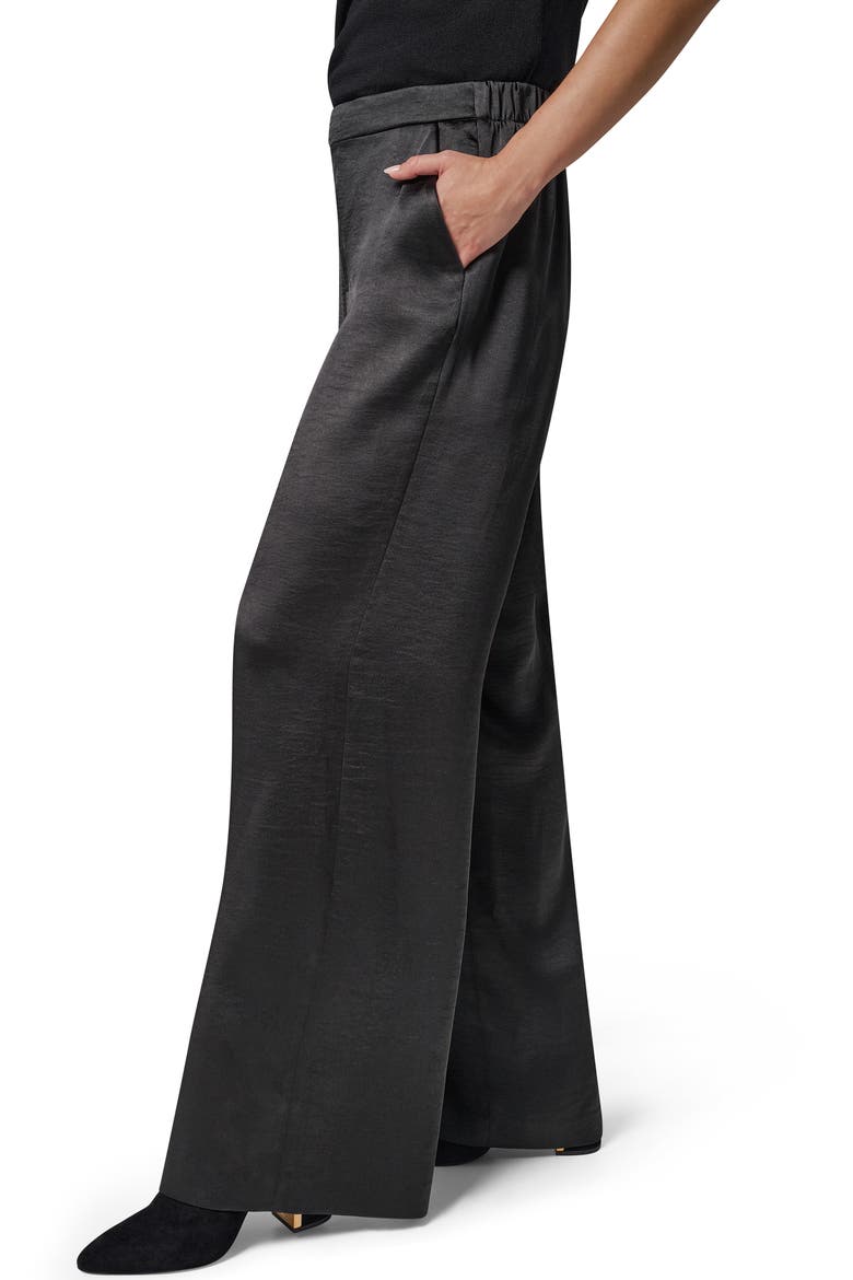 Wide Leg Pull On Pants, Alternate, color, BLACK
