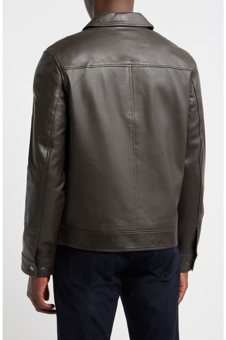 Leather Jacket, Alternate, color, BROWN DARK