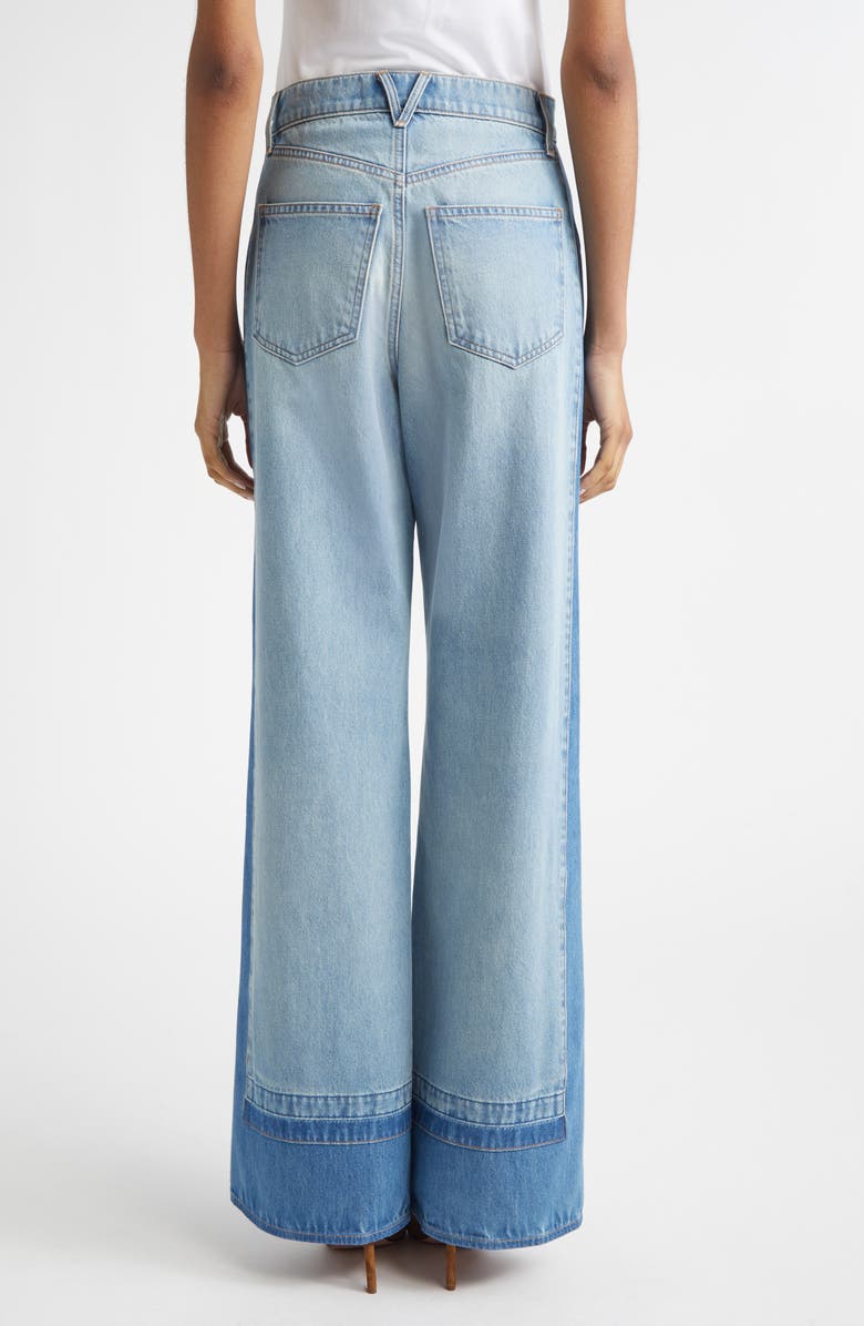 Veronica Beard Taylor Colorblock High Waist Wide Leg Jeans, Alternate, color, Cloudy Colorblock