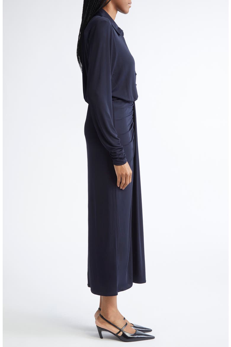 Seferina Ruched Detail Long Sleeve Shirtdress, Alternate, color, NAVY