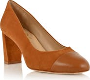 Joan Oloff Sandra Leather Cap Toe Pump