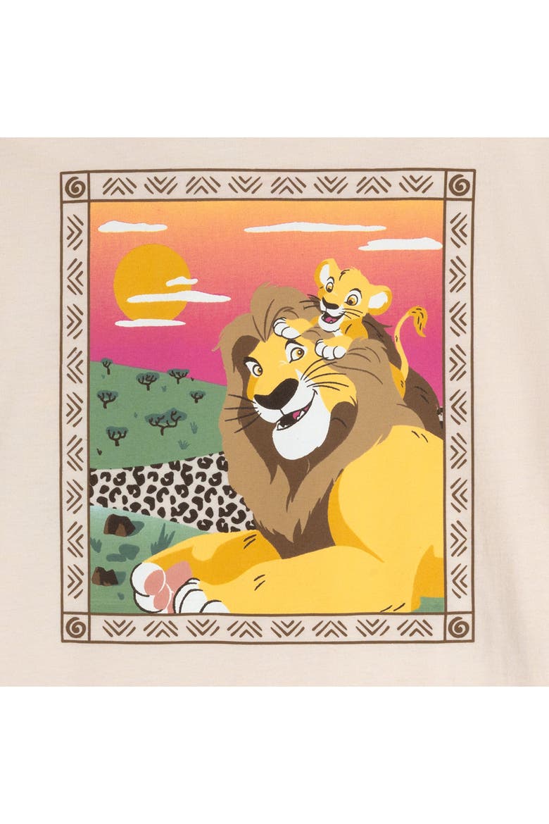 Lion King 2-Piece T-Shirt and Bike Shorts Set, Alternate, color, Beige Simba Mufasa
