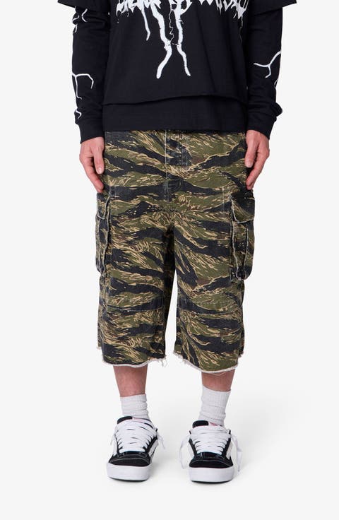 Ultra Baggy Tiger Camo Cargo Shorts