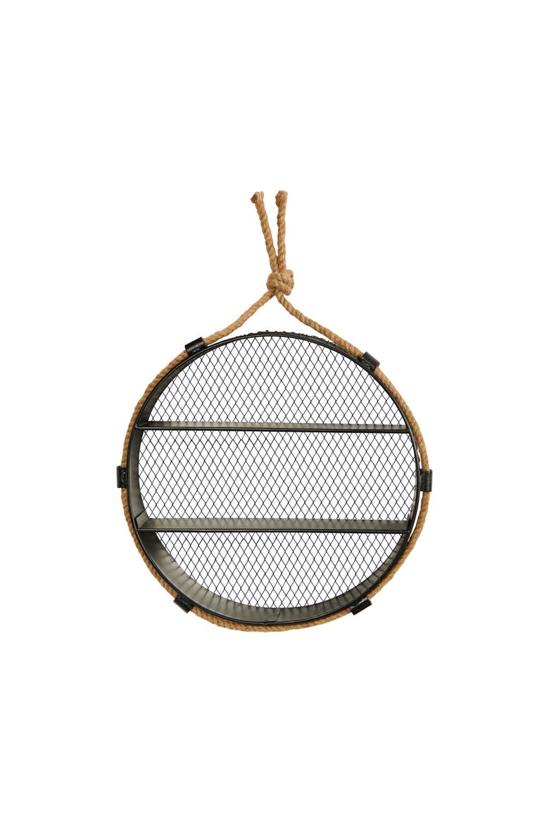 15-in Round Wall Shelf, Main, color, Black