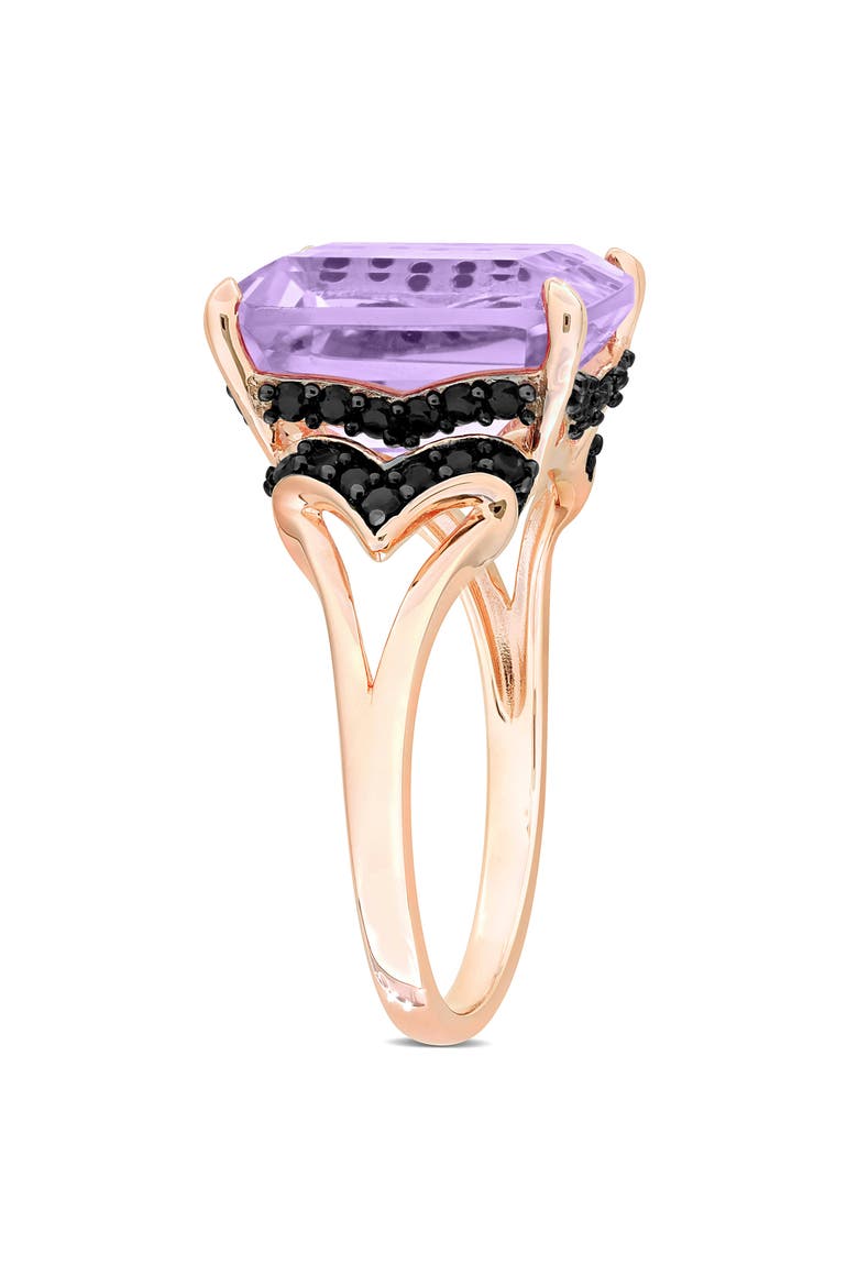 Rose de France Amethyst & Black Sapphire Ring, Alternate, color, PURPLE