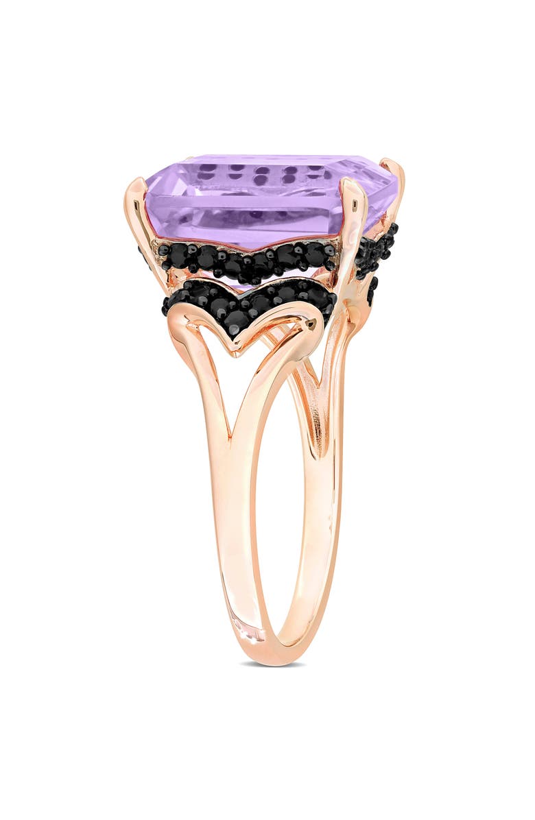 DELMAR Rose de France Amethyst & Black Sapphire Ring, Alternate, color, Purple